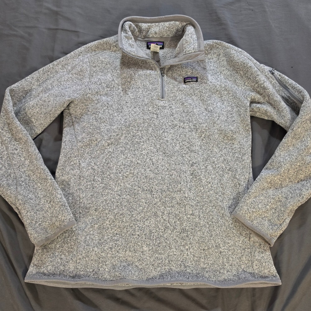 Patagonia Womens Better Sweater 1/4 Zip Fleece Pullover Grey Heather XL